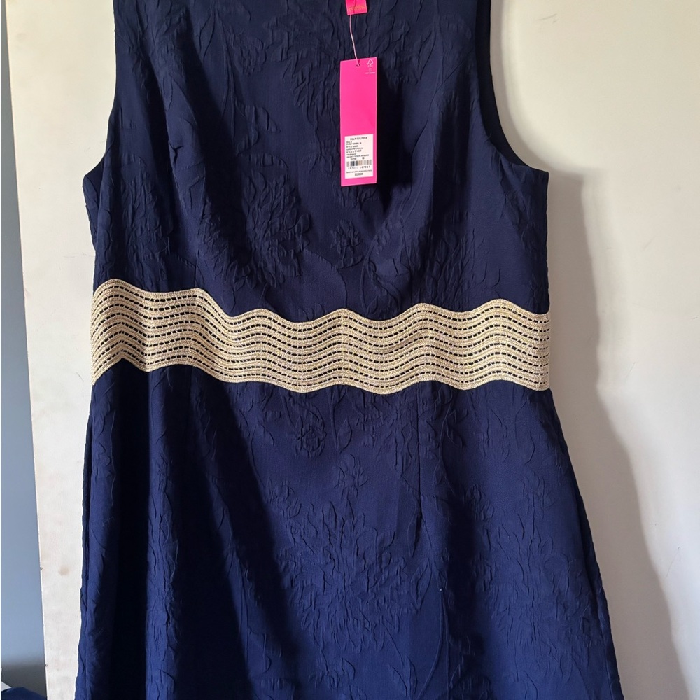Lilly Pulitzer Blue Tan A-Line Mini Dress - Picture 1 of 2